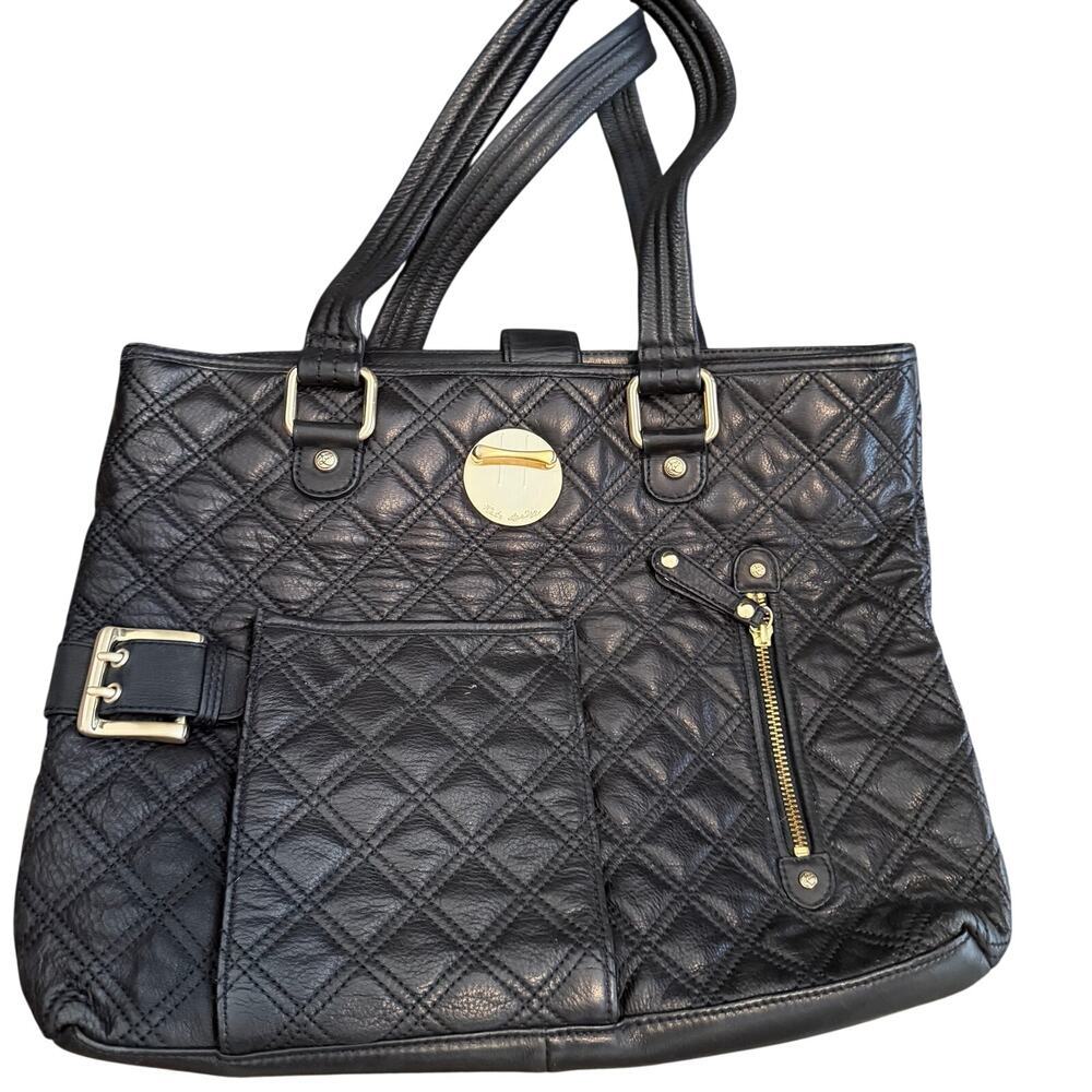 Kate Landry black purse classy classic faux leather fancy dressy